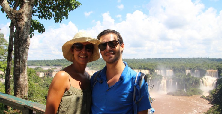 Chris en Marlous bij Foz de Iguassu