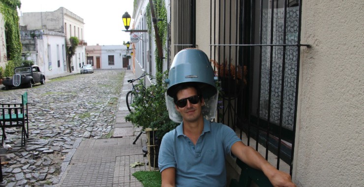 Chris in Colonia straatbeeld