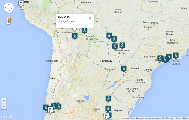 Wereldkaart locatie tracker